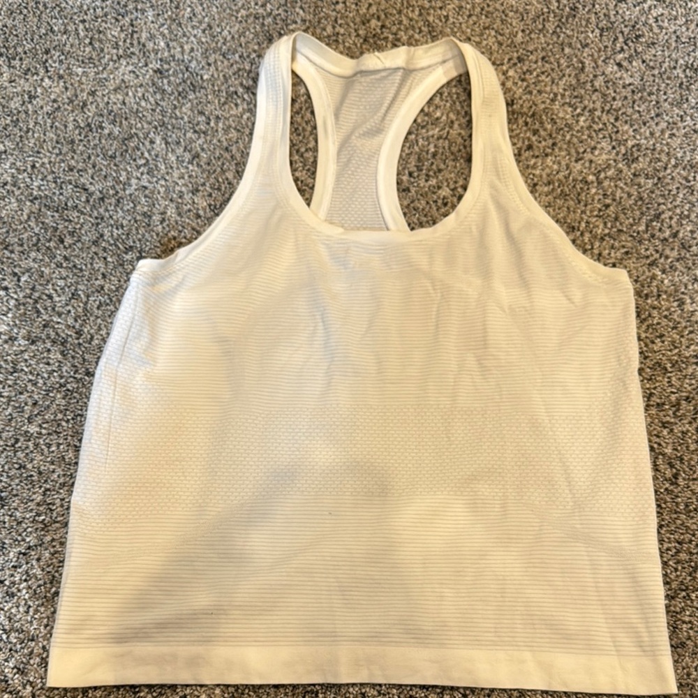 Lululemon White Racerback Tank Top